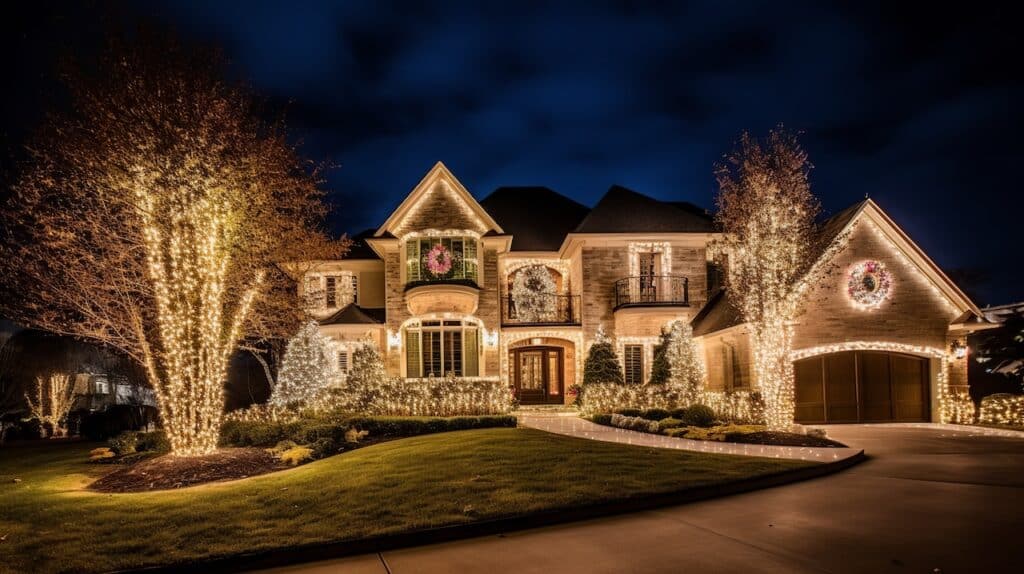 Home glowing with permanent outdoor lighting